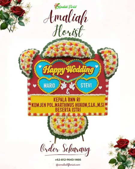 Papan Bunga Pernikahan Drangong